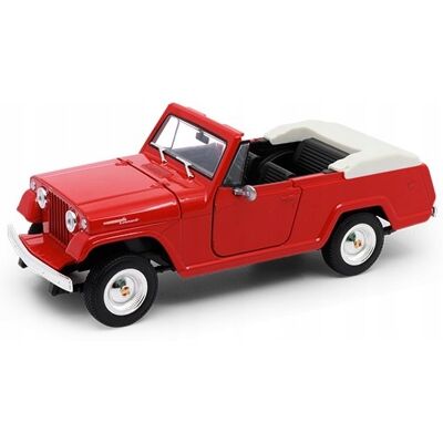 Jeep Jeepster Commando Roadster 1967 Model Metalowy Welly 1:24 Czerwony Jeep Jeepster Commando Roadster 1967 Model Metalowy Welly 1:24 Czerwony