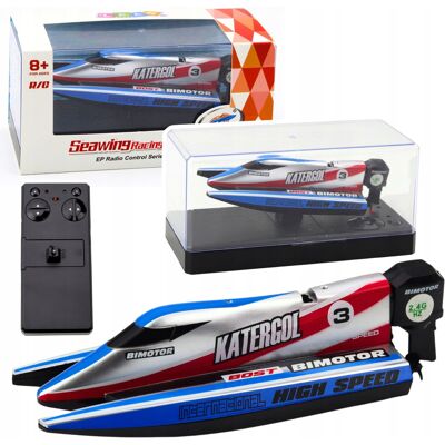 Lean Toys Łódź Motorówka Zdalnie Sterowana Rc Niebiesko-Srebrna 14cm Lean Toys Łódź Motorówka Zdalnie Sterowana Rc Niebiesko-Srebrna 14cm