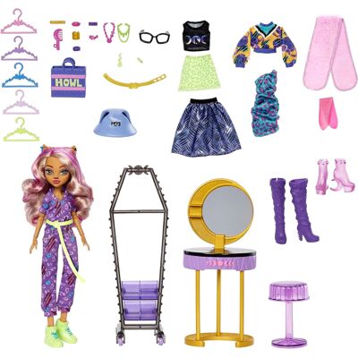 Monster Cable High Studio Clawdeen Wolf Zestaw Lalka + Akcesoria Dla Dziewczynek Monster Cable High Studio Clawdeen Wolf Zestaw Lalka + Akcesoria Dla Dziewczynek