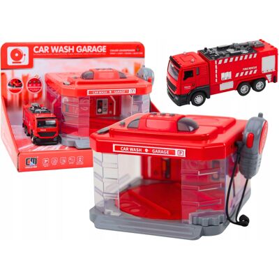 Lean Toys Myjnia Straży Pożarnej Krótkofalówka Światła Dźwięki Woda Lean Toys Myjnia Straży Pożarnej Krótkofalówka Światła Dźwięki Woda