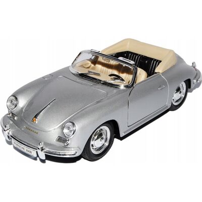 Porsche 356b Model Metal Welly 1:24 Klasyk Srebrny Porsche 356b Model Metal Welly 1:24 Klasyk Srebrny