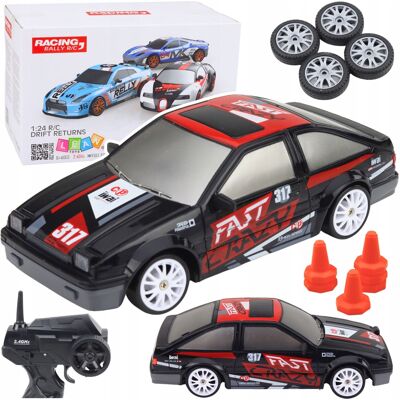 Lean Toys Samochód Do Driftu Zdalnie Sterowany Rc Coupe Wymienne Koła Czarny 1:24 Lean Toys Samochód Do Driftu Zdalnie Sterowany Rc Coupe Wymienne Koła Czarny 1:24