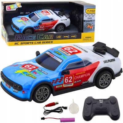 Lean Toys Samochód Sportowy Zdalnie Sterowany Rc Światła Para Wodna Niebieski 1:22 Lean Toys Samochód Sportowy Zdalnie Sterowany Rc Światła Para Wodna Niebieski 1:22