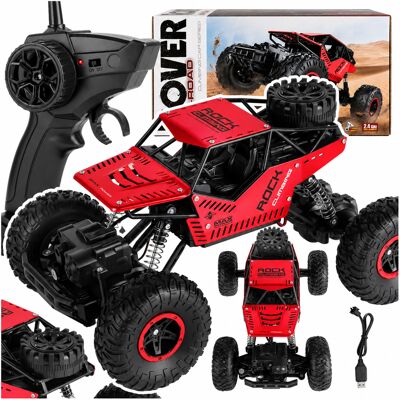 MalPlay Samochód Terenowy Zdalnie Sterowany Rc 4x4 Off Road Pilot Akumulator Usb Czerwony MalPlay Samochód Terenowy Zdalnie Sterowany Rc 4x4 Off Road Pilot Akumulator Usb Czerwony