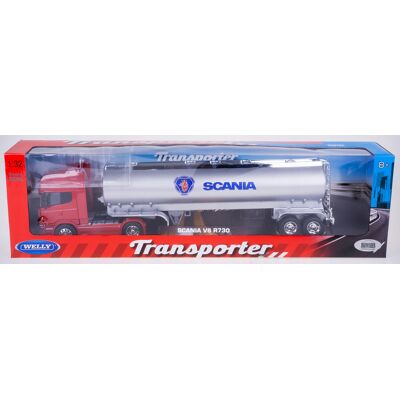 Tir Scania V8 R730 Model Metal Ciągnik Z Cysterną Oil Welly 1:32 Tir Scania V8 R730 Model Metal Ciągnik Z Cysterną Oil Welly 1:32