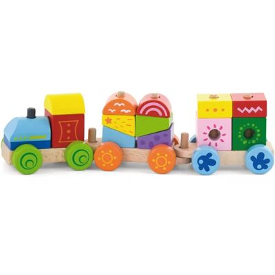 Viga Toys - Kolorowy drewniany pociąg - Zestaw zabawek Viga Toys - Kolorowy drewniany pociąg - Zestaw zabawek