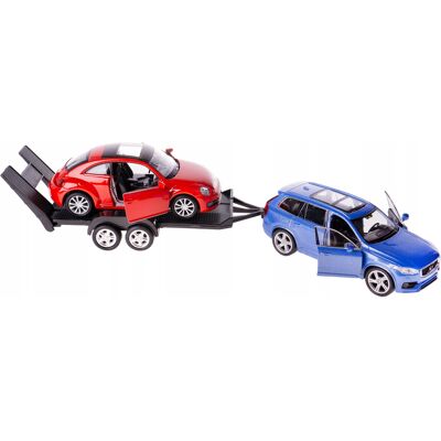 Volvo Xc90 Z Volkswagen Beetle Na Lawecie Model Metalowy Welly 1:34/39 Volvo Xc90 Z Volkswagen Beetle Na Lawecie Model Metalowy Welly 1:34/39