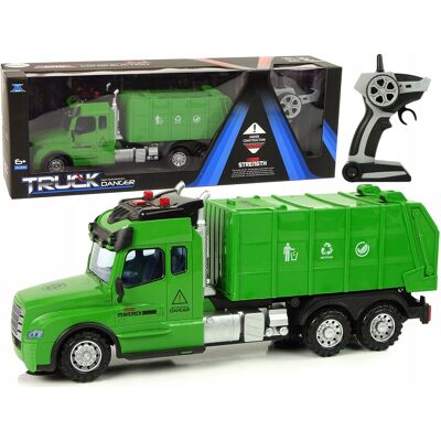 Lean Toys Zdalnie Sterowana Śmieciarka Pilot 2,4g Światła Dźwięki Zielona Lean Toys Zdalnie Sterowana Śmieciarka Pilot 2,4g Światła Dźwięki Zielona
