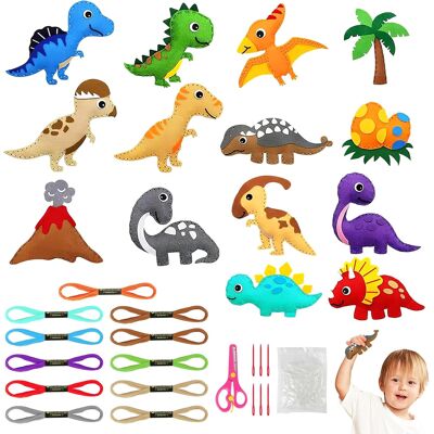 Vicloon Zestaw Do Szycia Dla Dzieci Dinozaury 14 El. Diy Filc Nauka Szycia 5-12 Lat Vicloon Zestaw Do Szycia Dla Dzieci Dinozaury 14 El. Diy Filc Nauka Szycia 5-12 Lat