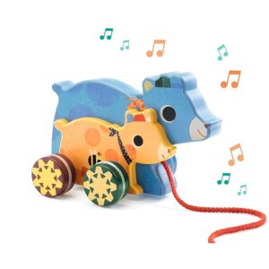 DJECO Drewniane misie do ciągnięcia z melodią DJECO Drewniane misie do ciągnięcia z melodią