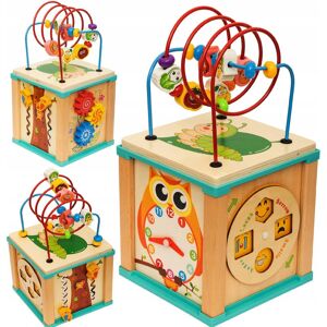 Zlaro Drewniana Kostka wielofunkcyjna edukacyjna MONTESSORI sorter labirynt Zlaro Drewniana Kostka wielofunkcyjna edukacyjna MONTESSORI sorter labirynt