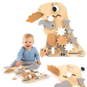 Mamabrum Drewniana tablica manipulacyjna Montessori 10 w 1 Sensoryczna, Edukacyjna - Dinozaur Mamabrum Drewniana tablica manipulacyjna Montessori 10 w 1 Sensoryczna, Edukacyjna - Dinozaur