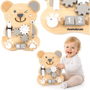 Mamabrum Drewniana tablica manipulacyjna Montessori 10 w 1 sensoryczna, edukacyjna - Miś Mamabrum Drewniana tablica manipulacyjna Montessori 10 w 1 sensoryczna, edukacyjna - Miś