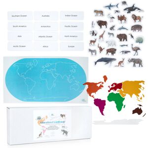 Inny producent Mata edukacyjna Montessori mapa, kafelki zwierzęta świata, kontynenty z filcu, PL EN / MatyMontessori Inny producent Mata edukacyjna Montessori mapa, kafelki zwierzęta świata, kontynenty z filcu, PL EN / MatyMontessori