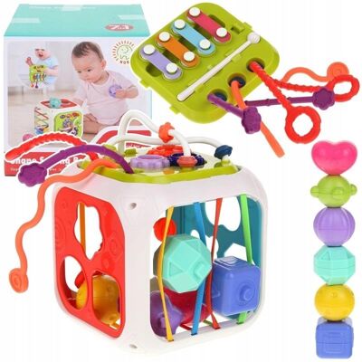 Nobo Kids Edukacyjna Kostka Sensoryczna Sorter Klocki 7w1 Nobo Kids Edukacyjna Kostka Sensoryczna Sorter Klocki 7w1