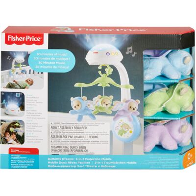 Mattel Fisher-Price, Karuzela z misiami 3 w 1 do łóżeczka, Światełka i dźwięki, Interaktywna zabawka, dla noworodków i niemowląt 0+ CDN41 Mattel Fisher-Price, Karuzela z misiami 3 w 1 do łóżeczka, Światełka i dźwięki, Interaktywna zabawka, dla noworodków i niemowląt 0+ CDN41