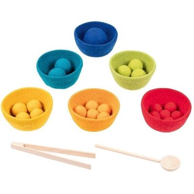 Gry edukacyjne - Goki - Sorterino - Kulki z filcu - Stacking bowls - 3 lata i więcej Gry edukacyjne - Goki - Sorterino - Kulki z filcu - Stacking bowls - 3 lata i więcej
