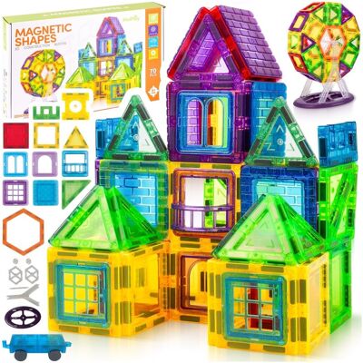 MalPlay Klocki Magnetyczna 3D Edukacyjne Układanka 70 Elem MalPlay Klocki Magnetyczna 3D Edukacyjne Układanka 70 Elem