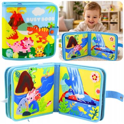 Lean Toys Książeczka Edukacyjna Sensoryczna Filcowa 3D Dinozaury Lean Toys Książeczka Edukacyjna Sensoryczna Filcowa 3D Dinozaury
