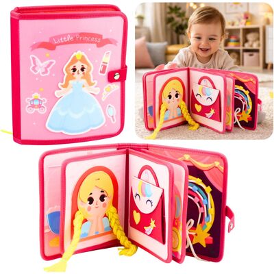 Lean Toys Książeczka Edukacyjna Sensoryczna Filcowa 3D Księżniczki Różowa Lean Toys Książeczka Edukacyjna Sensoryczna Filcowa 3D Księżniczki Różowa