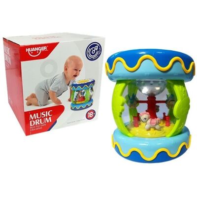 Lean Toys, zabawka interaktywna Bębenek z karuzelą Odgłosy zwierząt Lean Toys, zabawka interaktywna Bębenek z karuzelą Odgłosy zwierząt