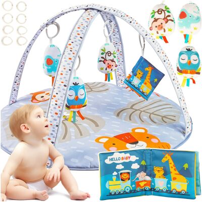 MalPlay Mata Edukacyjna Tummy Time Sensoryczna Leśna z Pałąkami dla Niemowląt 2w1 MalPlay Mata Edukacyjna Tummy Time Sensoryczna Leśna z Pałąkami dla Niemowląt 2w1