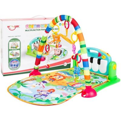MalPlay Mata Edukacyjna Z Pianinkiem + Grzechotki Gryzaki MalPlay Mata Edukacyjna Z Pianinkiem + Grzechotki Gryzaki