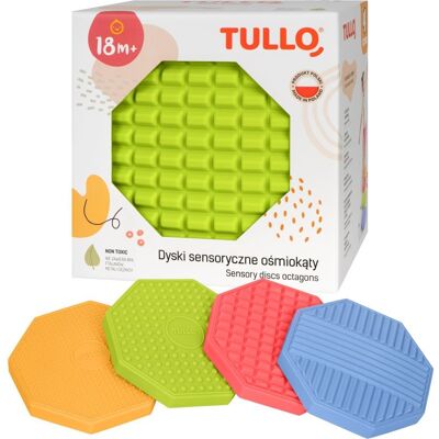 TULLO Ośmiokąty sensoryczne różne faktury 4szt. TULLO Ośmiokąty sensoryczne różne faktury 4szt.