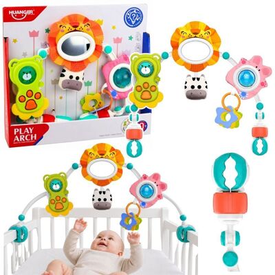 Lean Toys Pałąk Sensoryczny Z Lwem Do Łóżeczka Fotelika Wózka Lusterko Grzechotka Lean Toys Pałąk Sensoryczny Z Lwem Do Łóżeczka Fotelika Wózka Lusterko Grzechotka