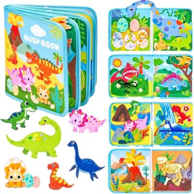 Inny producent Rozwijająca książeczka sensoryczna 3D, interaktywna Montessori, Dinozaury Inny producent Rozwijająca książeczka sensoryczna 3D, interaktywna Montessori, Dinozaury