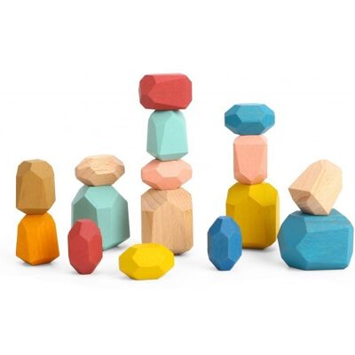 TOOKY TOY Klocki Drewniane Balansujące Kamyczki Edukacyjne Montessori 16 el. Certyfikat FSC TOOKY TOY Klocki Drewniane Balansujące Kamyczki Edukacyjne Montessori 16 el. Certyfikat FSC