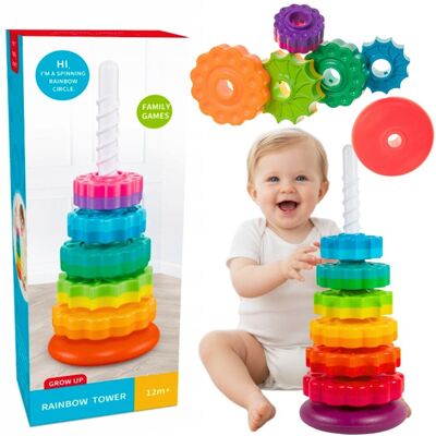 Inny producent WIEŻA TĘCZOWA SENSORYCZNA UKŁADANKA EDUKACYJNA PIRAMIDA MONTESSORI KLOCKI 41CM Inny producent WIEŻA TĘCZOWA SENSORYCZNA UKŁADANKA EDUKACYJNA PIRAMIDA MONTESSORI KLOCKI 41CM