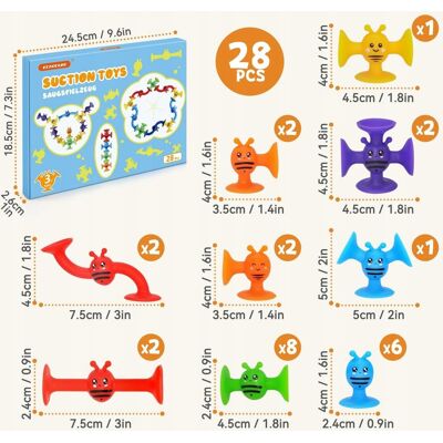 Inny producent Zestaw 28 Mini Silikonowych Figurek Kolorowe Sensoryczne z Przyssawkami Kąp Inny producent Zestaw 28 Mini Silikonowych Figurek Kolorowe Sensoryczne z Przyssawkami Kąp