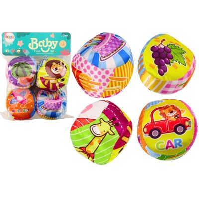 Lean Toys ZESTAW 4 KOLOROWYCH PIŁECZEK EDUKACYJNYCH Z GRZECHOTKĄ Lean Toys ZESTAW 4 KOLOROWYCH PIŁECZEK EDUKACYJNYCH Z GRZECHOTKĄ