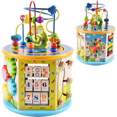 JOKOMISIADA Drewniana kostka edukacyjna wieża sorter + labirynt 8w1 ZA4117 JOKOMISIADA Drewniana kostka edukacyjna wieża sorter + labirynt 8w1 ZA4117
