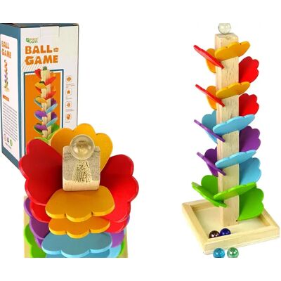 Lean Toys Drewniane Drzewko Tor Kulkowy Zjeżdżalnia Piłeczek Liście + 5 Kulek Lean Toys Drewniane Drzewko Tor Kulkowy Zjeżdżalnia Piłeczek Liście + 5 Kulek