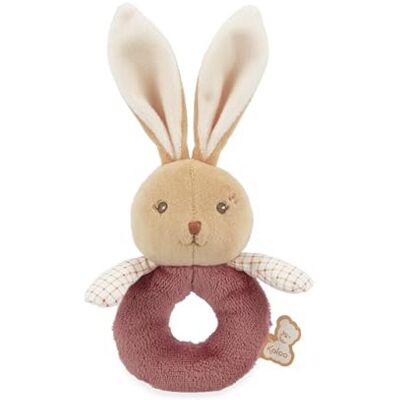 KALOO Hochet Lapin Bordeaux En Fourrure Douce KALOO Hochet Lapin Bordeaux En Fourrure Douce