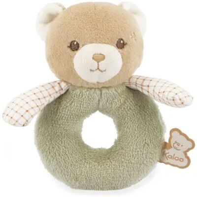 KALOO Hochet Ours Vert En Fourrure Douce KALOO Hochet Ours Vert En Fourrure Douce