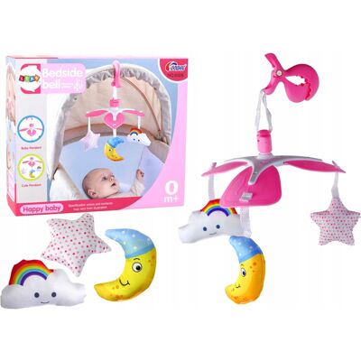 Lean Toys Karuzela Do Łóżeczka Na Baterie Klips Uniwersalny Pluszowe Zawieszki Różowa Lean Toys Karuzela Do Łóżeczka Na Baterie Klips Uniwersalny Pluszowe Zawieszki Różowa