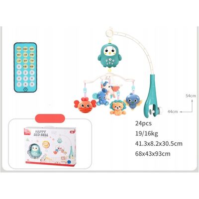 Lean Toys Karuzela Do Łóżeczka Sterowana Pilotem Kołysanki Dźwięki Niebieska Lean Toys Karuzela Do Łóżeczka Sterowana Pilotem Kołysanki Dźwięki Niebieska
