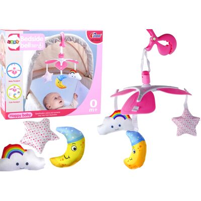 Lean Toys Karuzela Łóżeczkowa Na Klips Niebo Różowa 3 Maskotki Lean Toys Karuzela Łóżeczkowa Na Klips Niebo Różowa 3 Maskotki