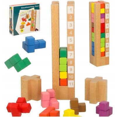 ikonka Klocki drewniane edukacyjne układanka Montessori kolorowe ikonka Klocki drewniane edukacyjne układanka Montessori kolorowe