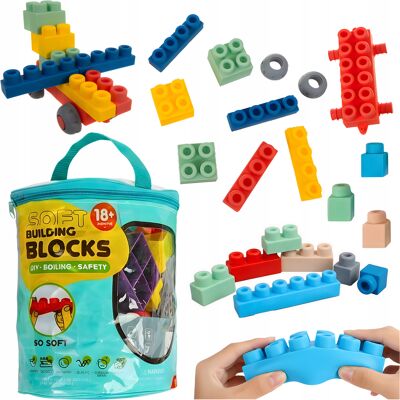 aaa Klocki Sensoryczne Dla Dzieci Gumowe 80 Elementów Miękkie Edukacyjne DIY aaa Klocki Sensoryczne Dla Dzieci Gumowe 80 Elementów Miękkie Edukacyjne DIY