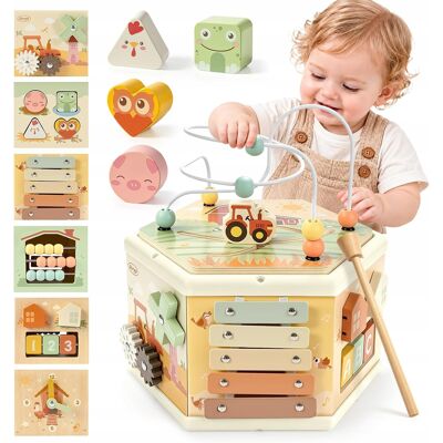 Inny producent Kostka Edukacyjna Drewniana Montessori Zabawka Rozwojowa Dla Dzieci Inny producent Kostka Edukacyjna Drewniana Montessori Zabawka Rozwojowa Dla Dzieci
