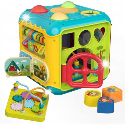 Bounn KOSTKA EDUKACYJNA SENSORYCZNA AKTYWNOŚCI DLA NIEMOWLĄT DZIECI SORTER 6w1 Bounn KOSTKA EDUKACYJNA SENSORYCZNA AKTYWNOŚCI DLA NIEMOWLĄT DZIECI SORTER 6w1