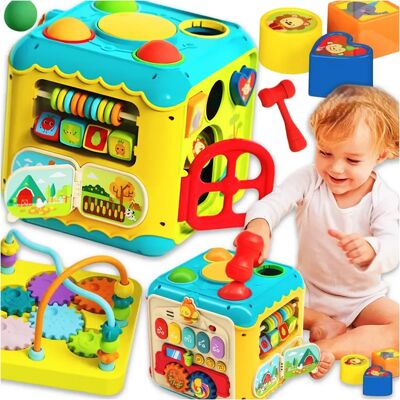 Bounn Kostka Edukacyjna Sensoryczna Aktywności Dla Niemowląt Dzieci Sorter 6w1 Bounn Kostka Edukacyjna Sensoryczna Aktywności Dla Niemowląt Dzieci Sorter 6w1
