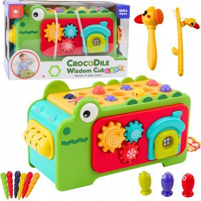 Lean Toys Kostka Edukacyjna Sensoryczna Cymbałki Labirynt Krokodylek Lean Toys Kostka Edukacyjna Sensoryczna Cymbałki Labirynt Krokodylek