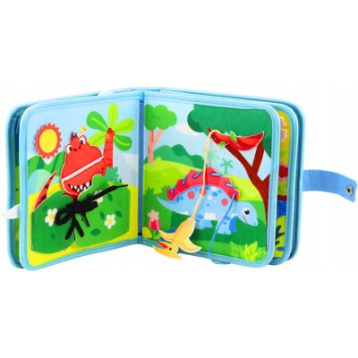 Lean Toys Książeczka Edukacyjna Sensoryczna Filcowa 3D Dinozaury Lean Toys Książeczka Edukacyjna Sensoryczna Filcowa 3D Dinozaury