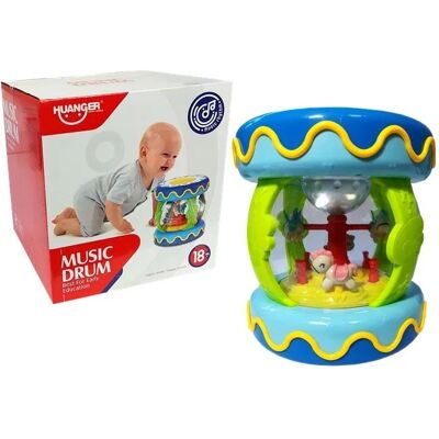 Lean Toys, Zabawka Interaktywna Bębenek Z Karuzelą Odgłosy Zwierząt Lean Toys, Zabawka Interaktywna Bębenek Z Karuzelą Odgłosy Zwierząt