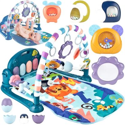 Malplay, Mata Edukacyjna Z Pianinkiem I Grzechotkami Niebieska Malplay, Mata Edukacyjna Z Pianinkiem I Grzechotkami Niebieska
